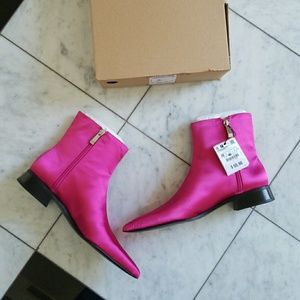 fuchsia ankle boots